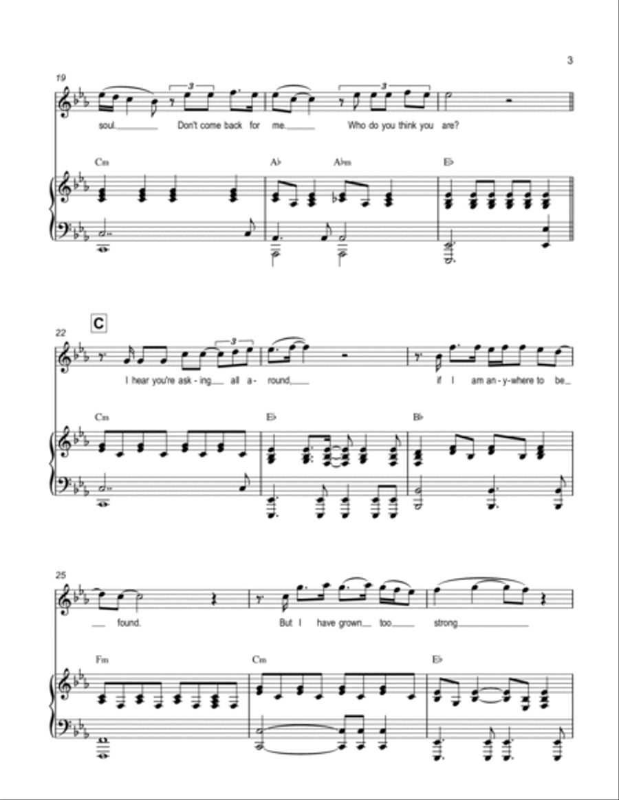 Jar of Hearts Voice scores gallery preview page 3
