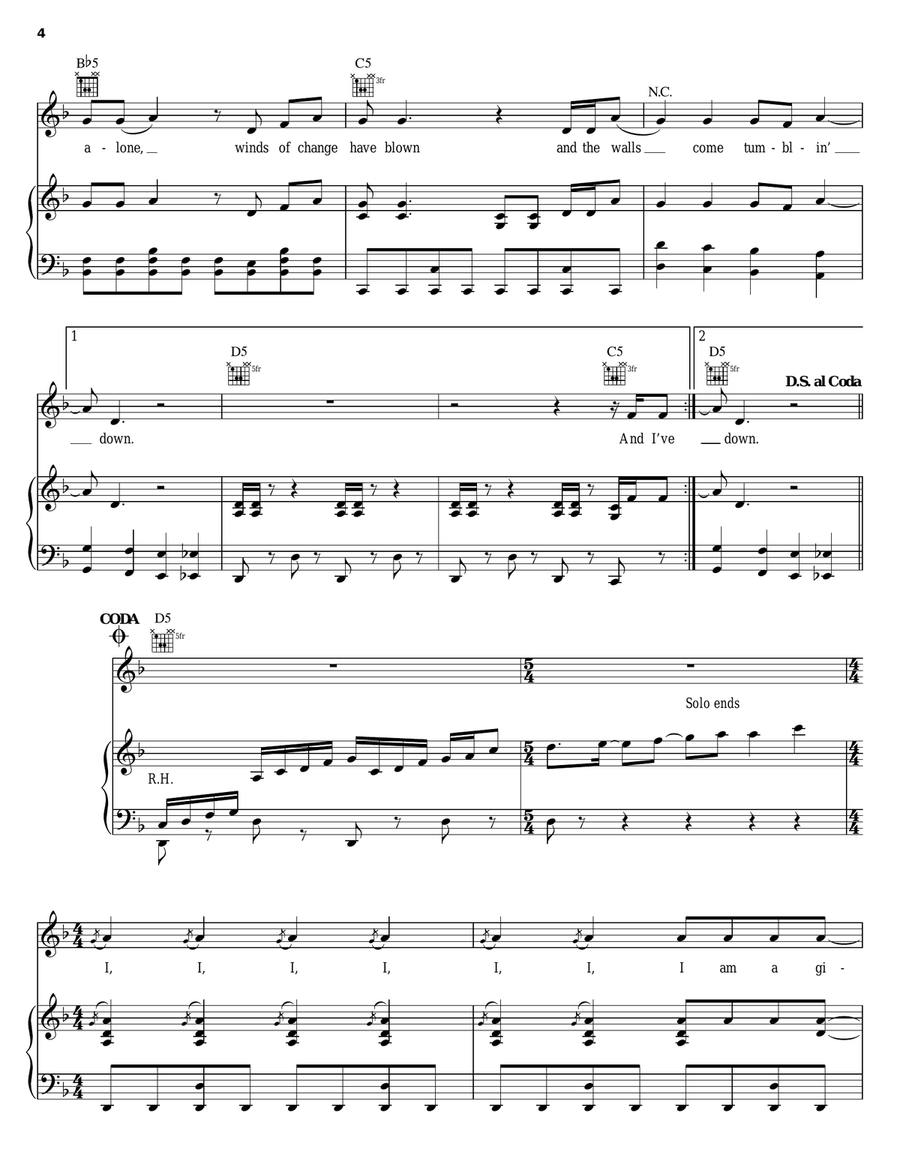 Giant Piano, Vocal, Guitar scores gallery preview page 4