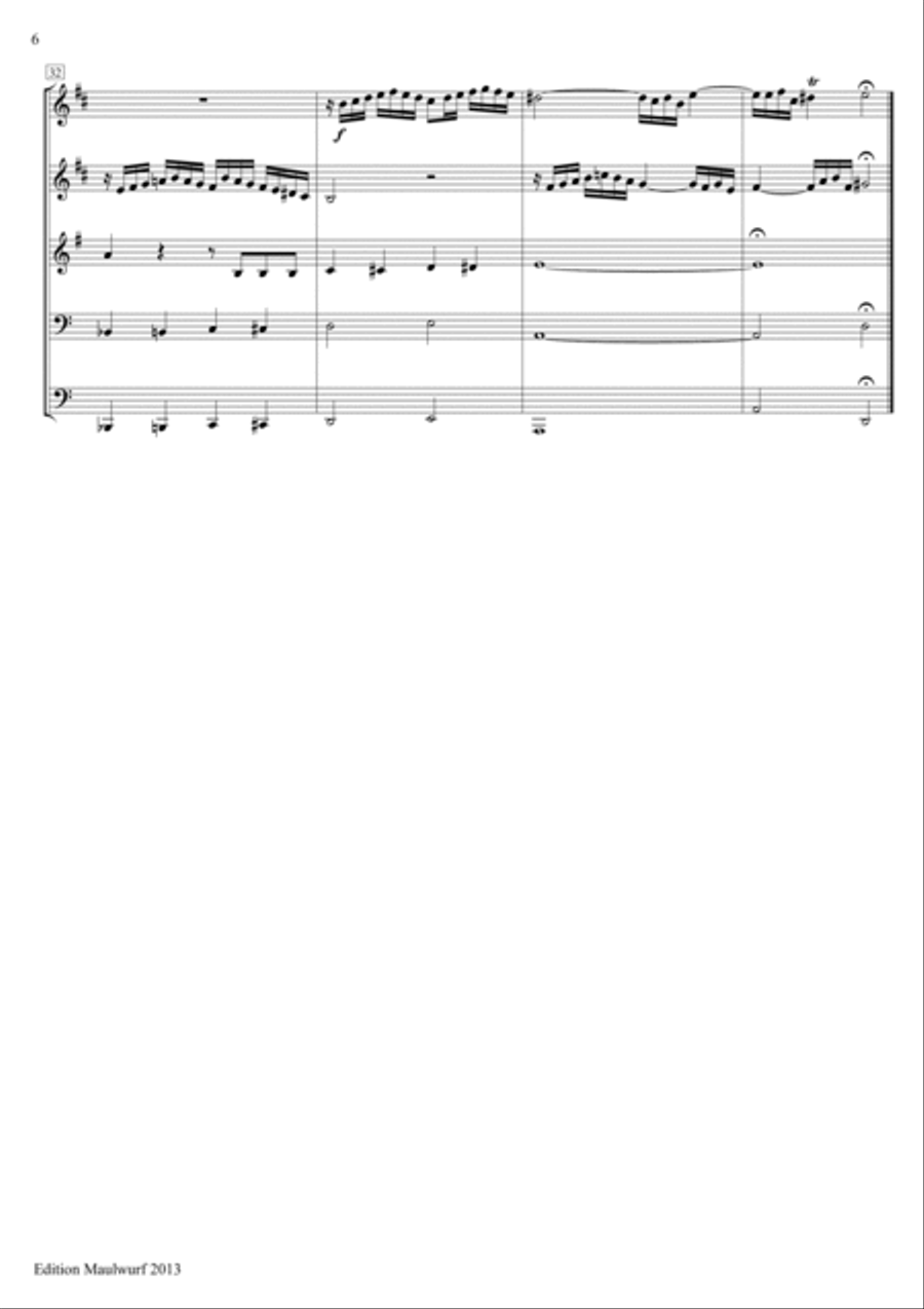 Pachelbel 2 Fugues Brass Quintet scores gallery preview page 6