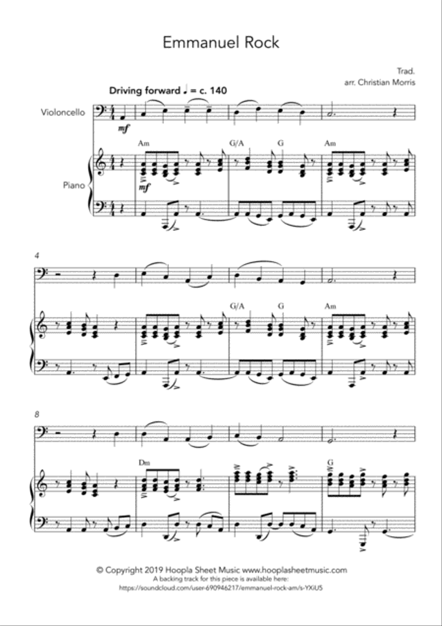 Emmanuel Rock (O Come, O Come Emmanuel) Emmanuel Rock (O Come, O Come Emmanuel) Cello Solo scores gallery preview page 1