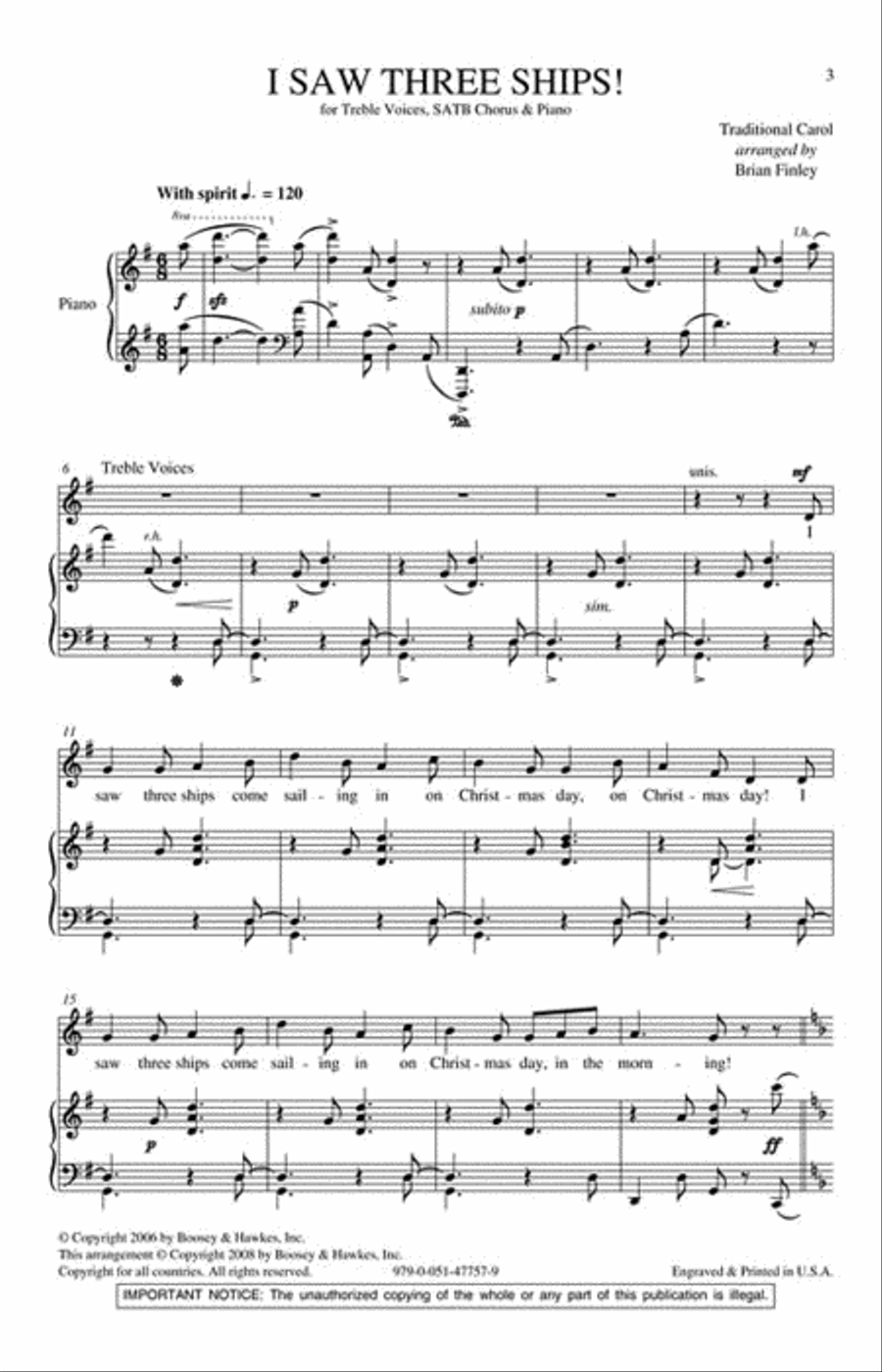 I Saw Three Ships I Saw Three Ships 4-Part scores gallery preview page 2