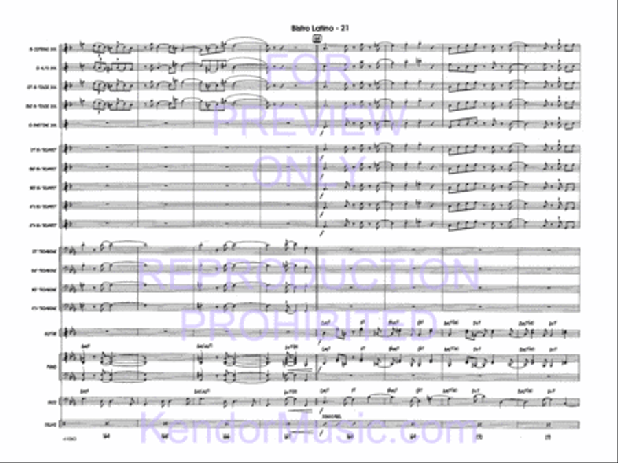 Bistro Latino Jazz Ensemble scores gallery preview page 23