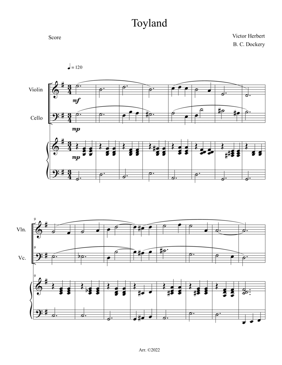 Toyland (Violin and Cello Duet with Piano Accompaniment) Piano Trio scores gallery preview page 1