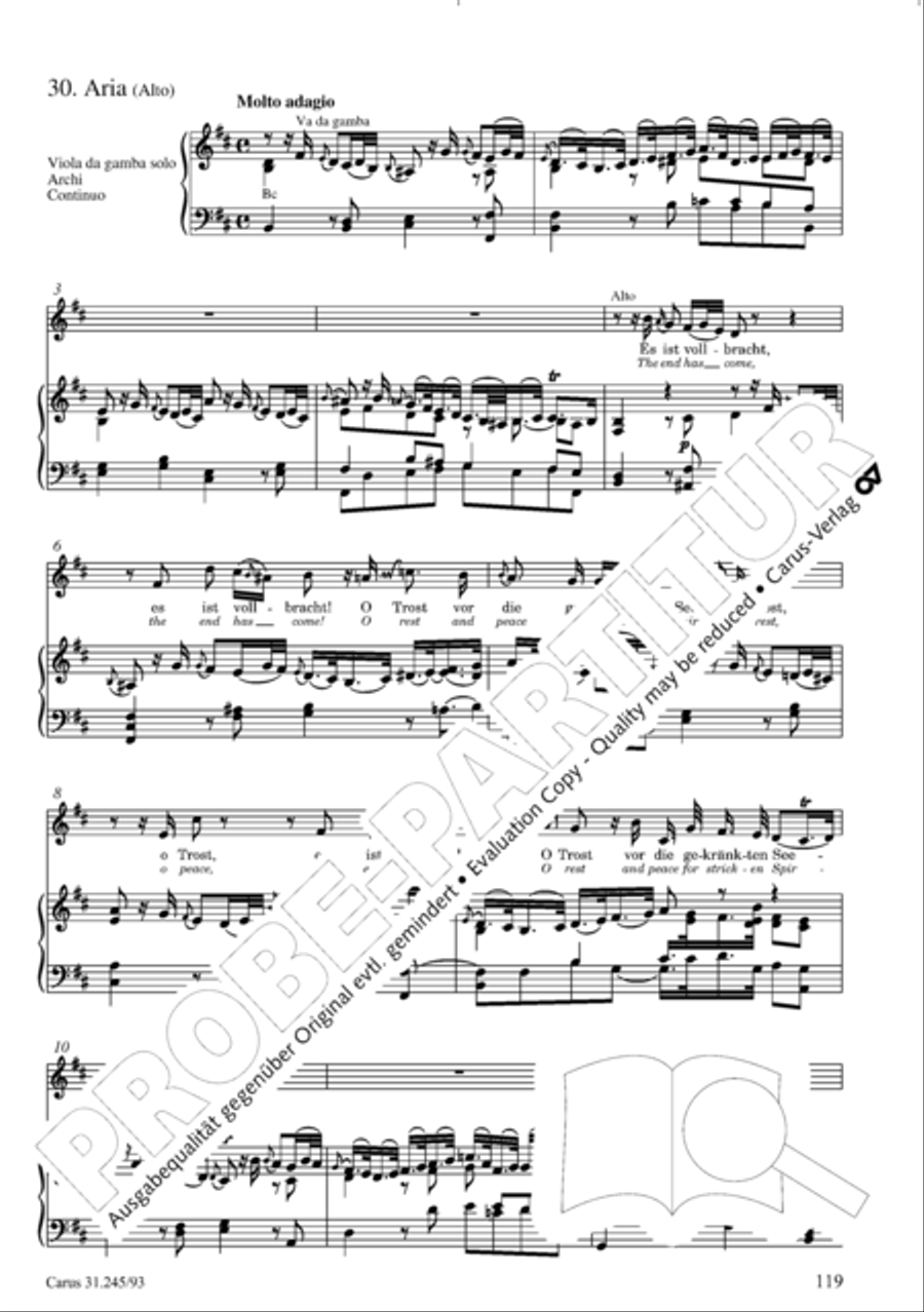 St. John Passion (Johannes-Passion) 4-Part scores gallery preview page 120