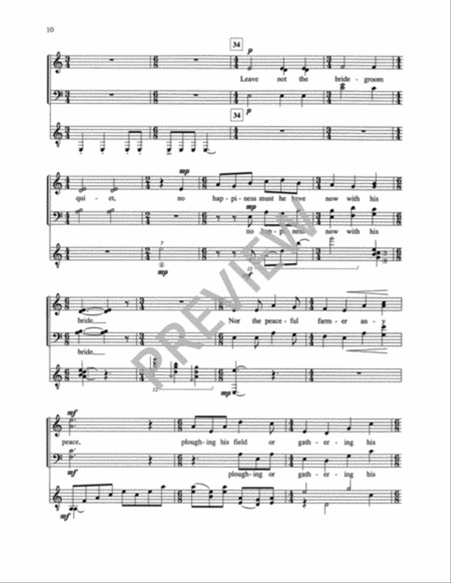 A Procession Winding Around Me (Vocal Score) 4-Part scores gallery preview page 12