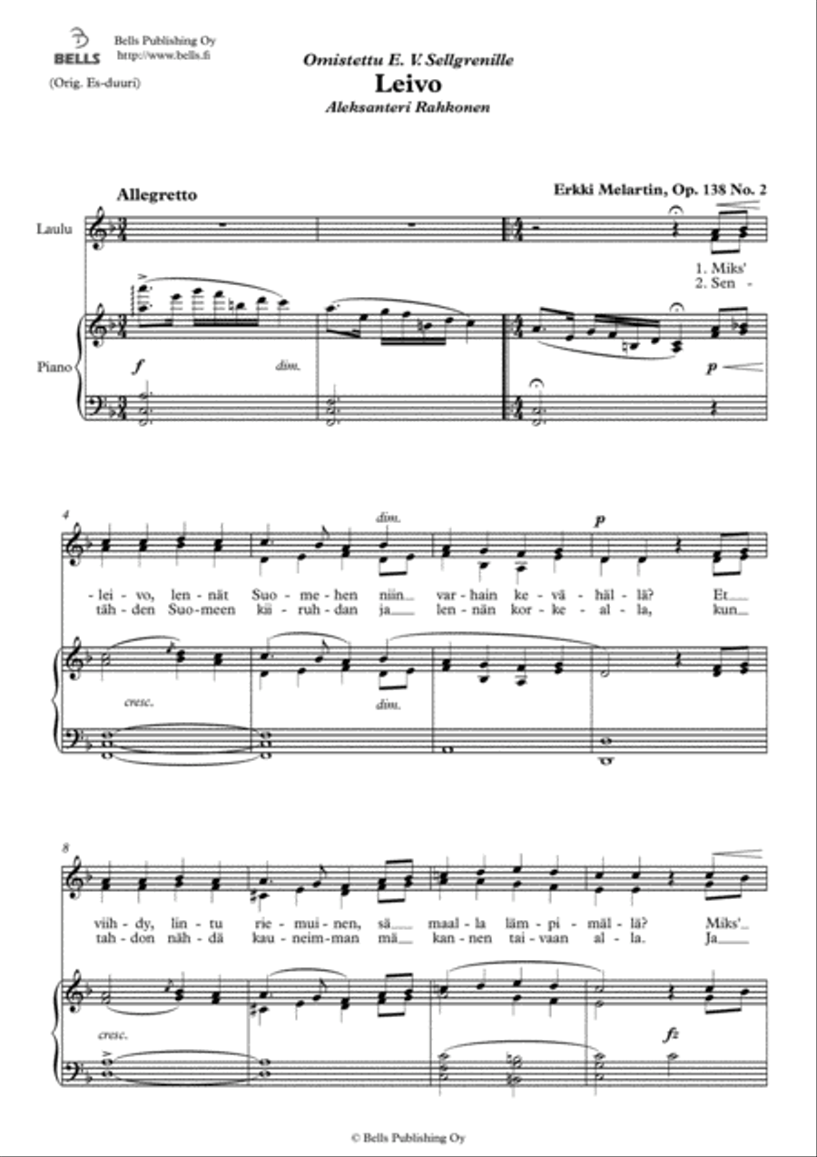 Leivo (F Major) Piano Accompaniment scores gallery preview page 1