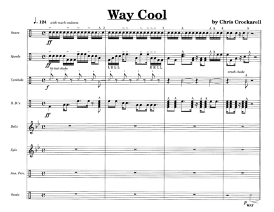Way Cool w/Tutor Tracks Percussion Ensemble scores gallery preview page 3
