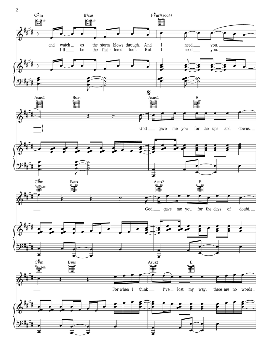 God Gave Me You Acoustic Guitar scores gallery preview page 2