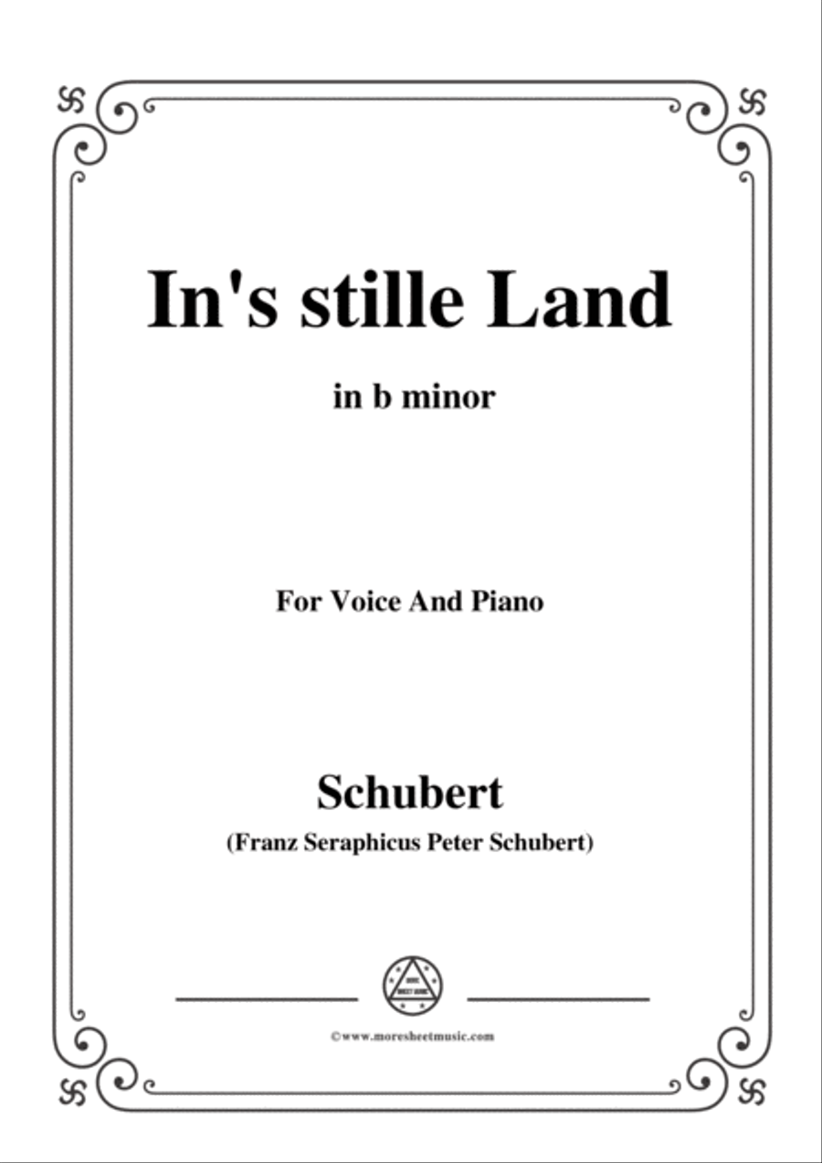 Schubert-In's stille Land,in b minor,for Voice&Piano Voice scores gallery preview page 1