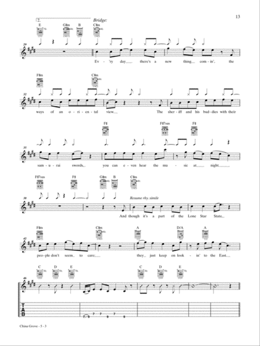 China Grove Guitar Tablature scores gallery preview page 3