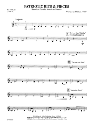 Patriotic Bits & Pieces (based on Favorite American Themes): 3rd Violin (Viola [TC])