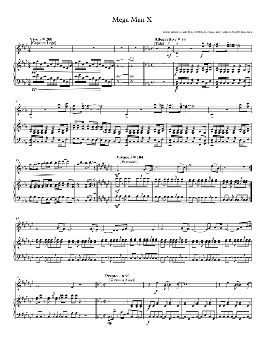 2mega2man (mega Man X) Chamber Music scores gallery preview page 1