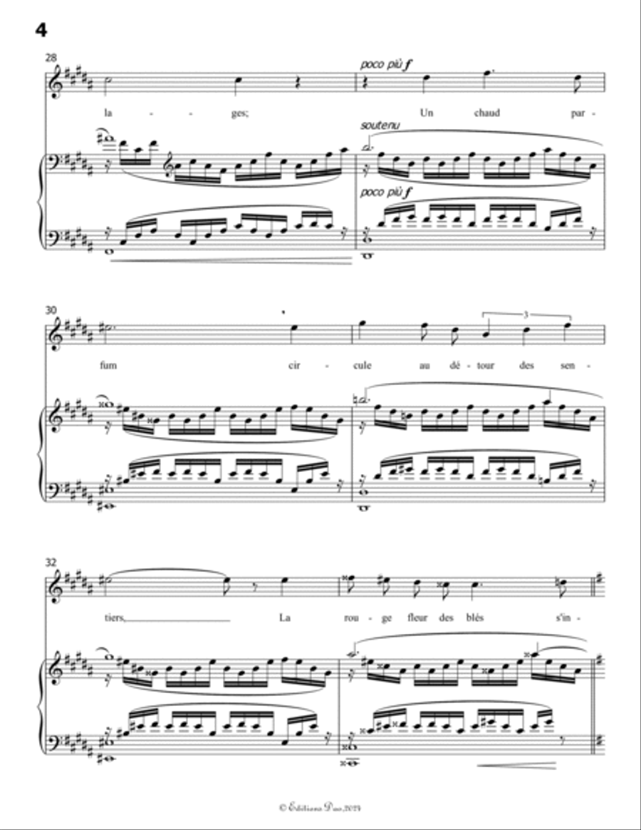Phidylé, by Henri Duparc, in C Major Voice scores gallery preview page 6