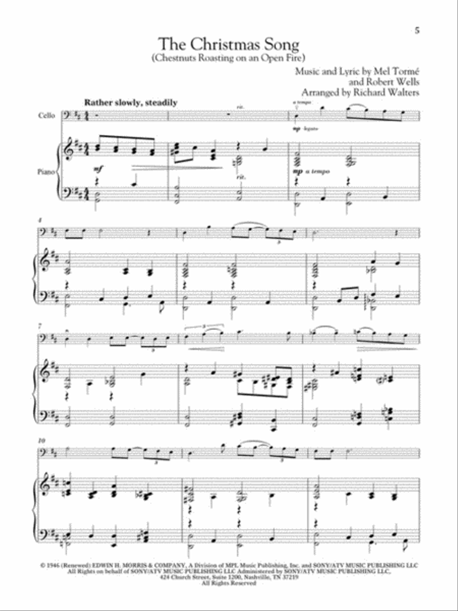 Christmas Songs for Classical Players – Cello and Piano Piano Accompaniment scores gallery preview page 2