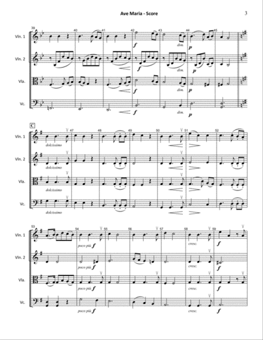 Ave Maria FWV 57 (Franck) STRING QUARTET String Quartet scores gallery preview page 3