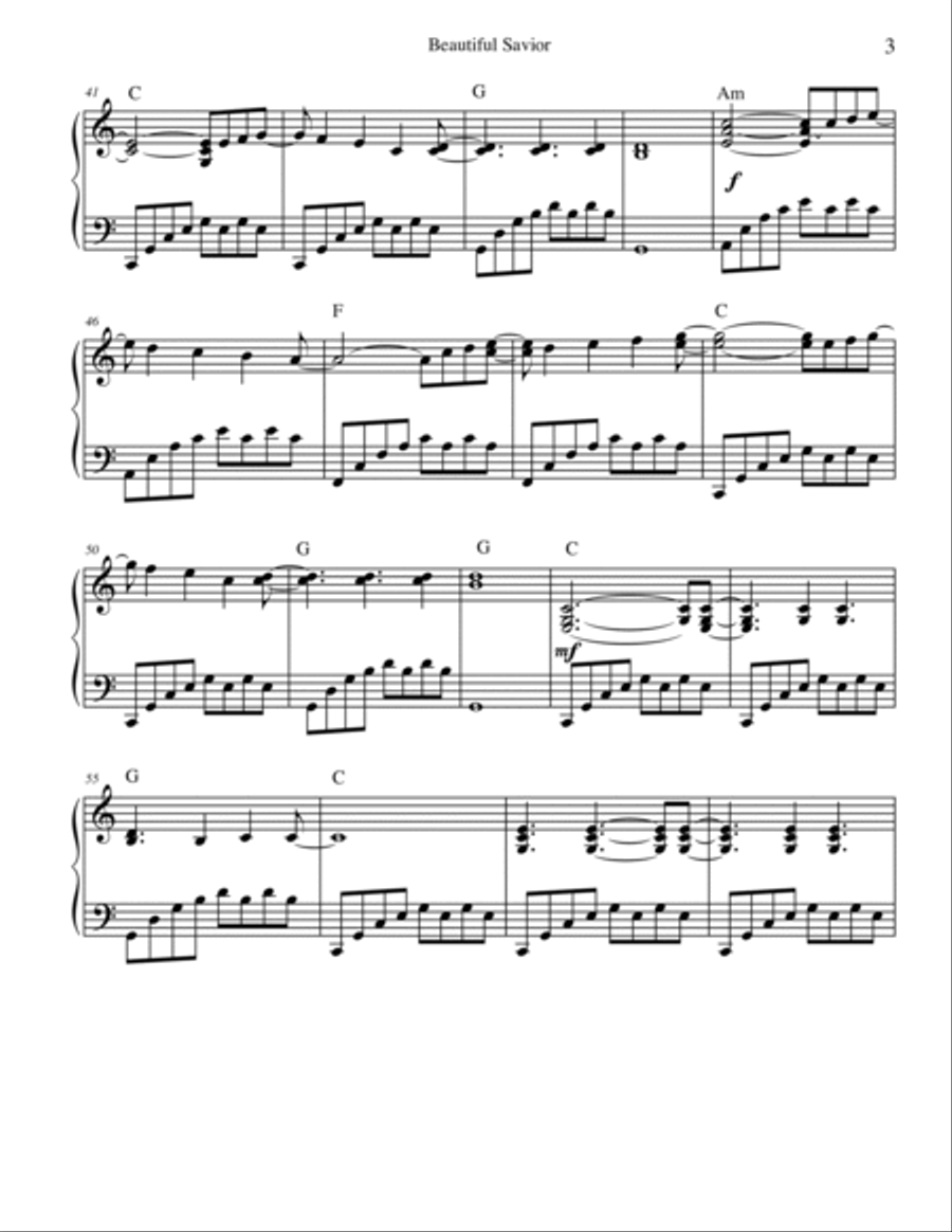 Beautiful Savior Piano Solo scores gallery preview page 4