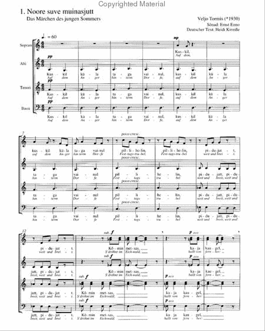 Kaks laulu Ernst Enno sonadele / Zwei Lieder nach Ernst Enno Choir scores gallery preview page 3