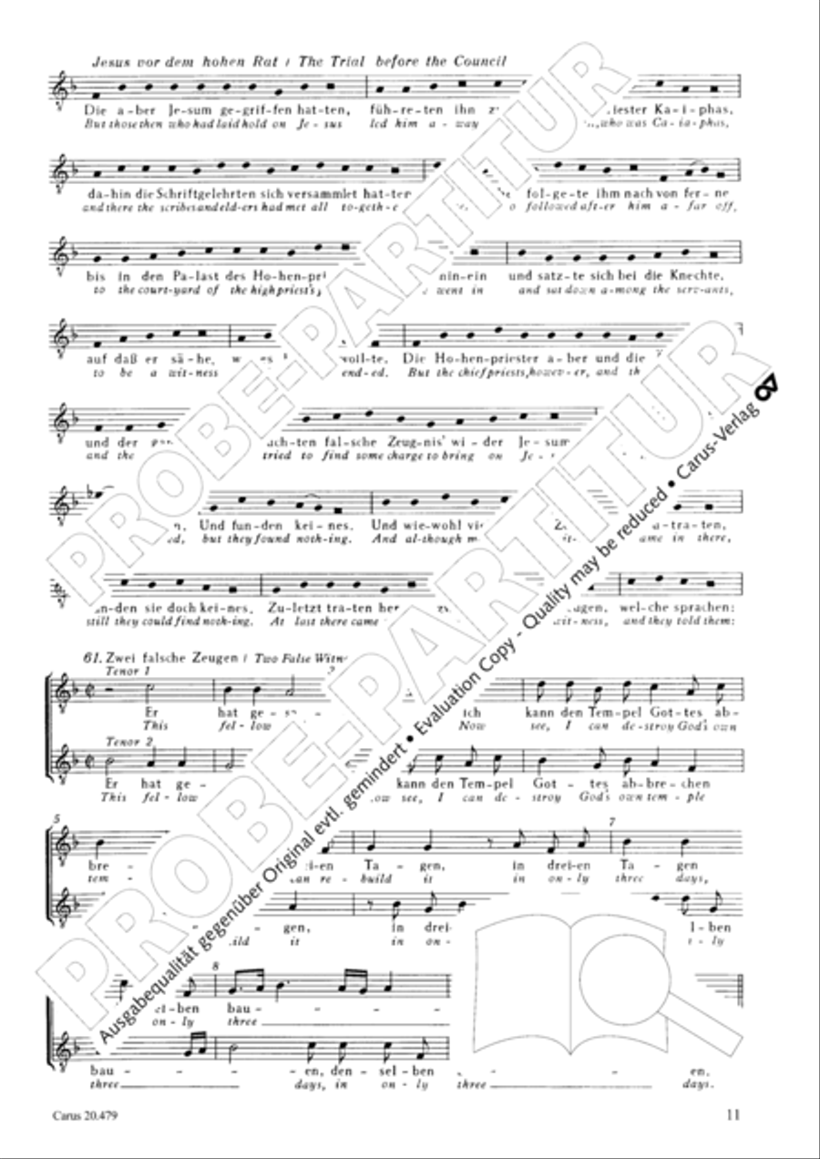 St. Matthew Passion (Matthaus-Passion) 4-Part scores gallery preview page 18