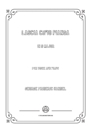 Book cover for Handel-Lascia ch'io pianga in D Major,for Voice and Piano