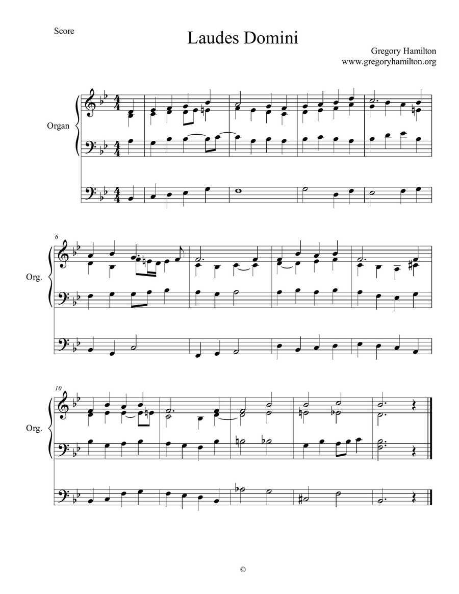 Laudes Domini - When Morning Gilds the Skies - Alternate Harmonization Organ Solo scores gallery preview page 1