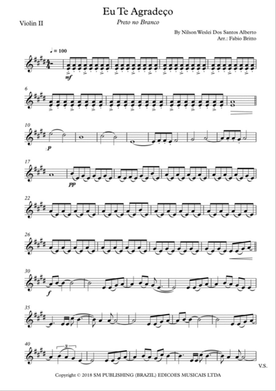 Eu Te Agradeco String Quartet scores gallery preview page 3
