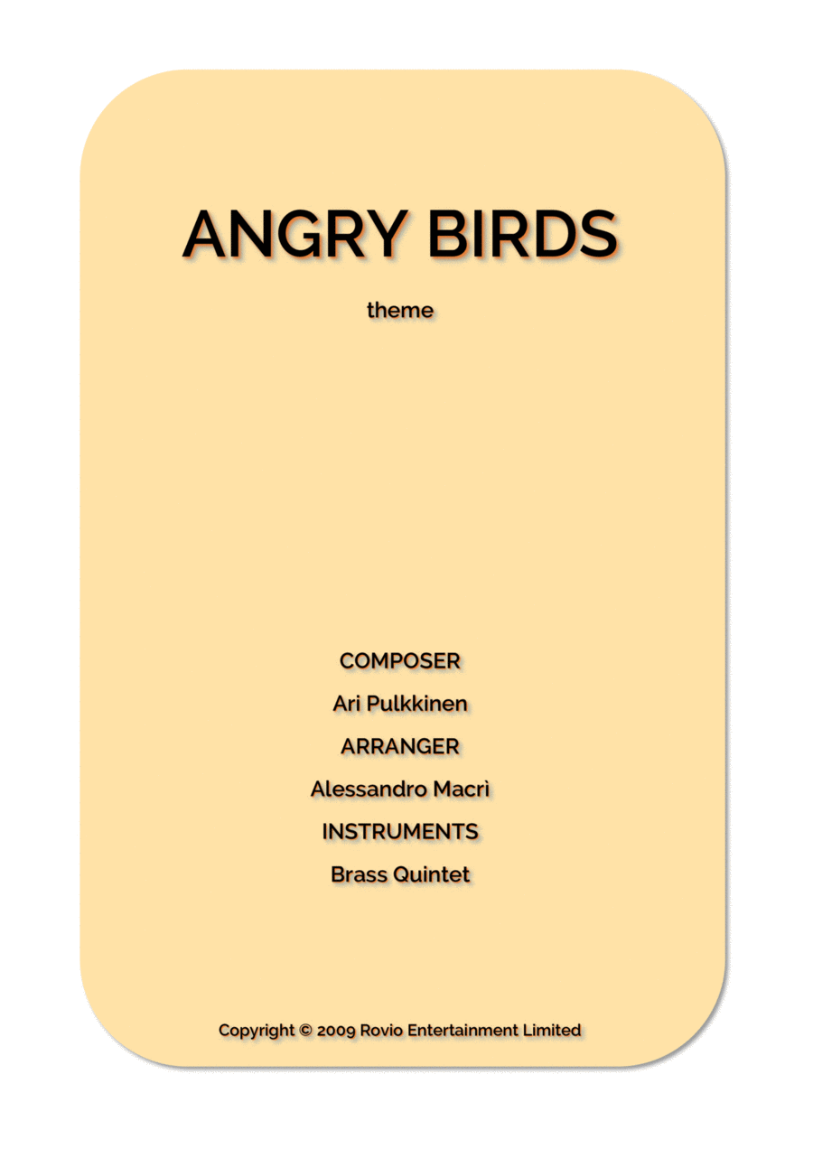 Angry Birds Theme Brass Ensemble scores gallery preview page 1