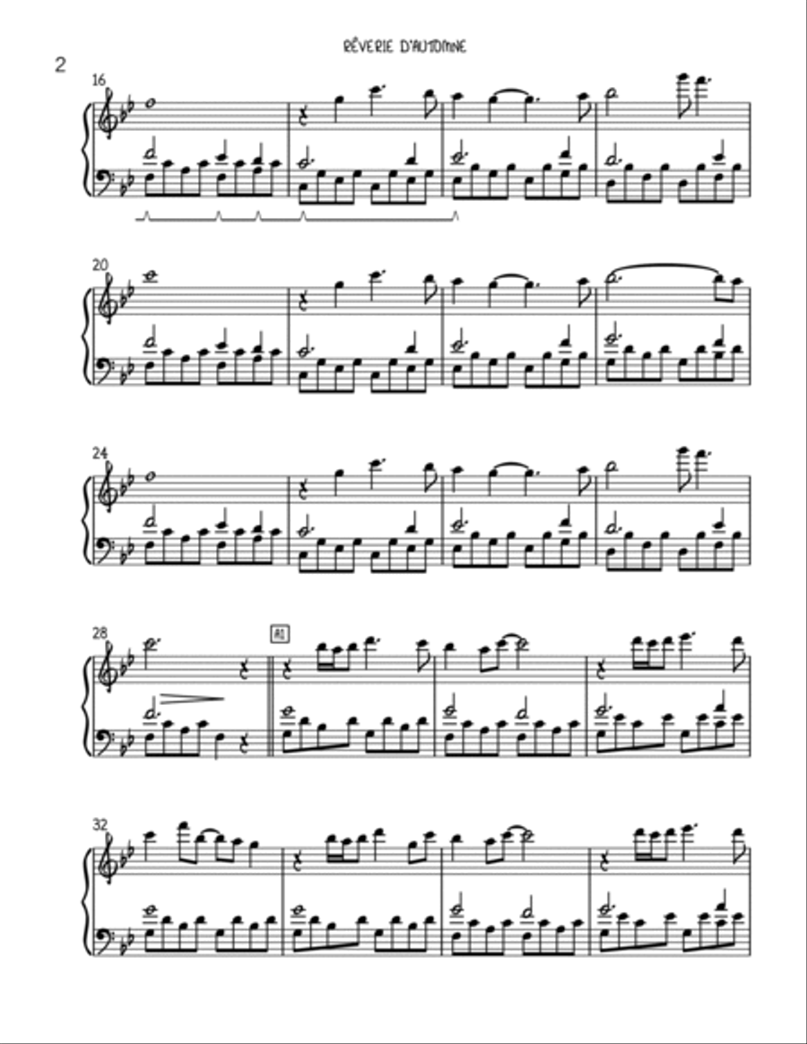 Reverie d'automne Piano Solo scores gallery preview page 2