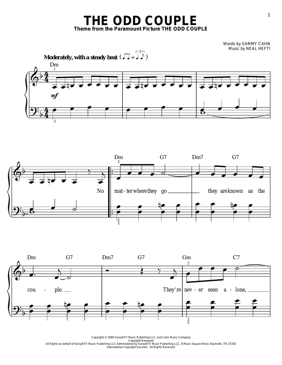 The Odd Couple Voice scores gallery preview page 1