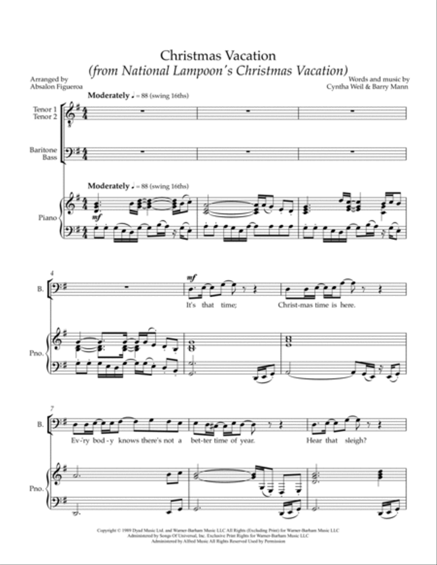 Christmas Vacation Christmas Vacation TTBB scores gallery preview page 2