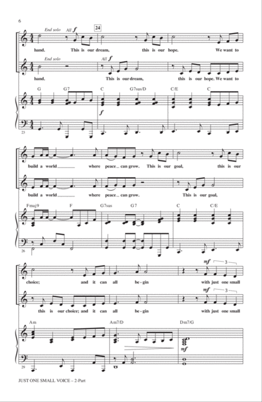 Just One Small Voice Just One Small Voice 2-Part scores gallery preview page 4