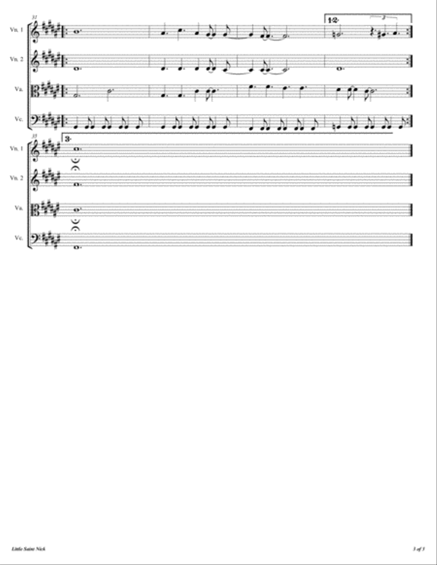 Little Saint Nick String Quartet scores gallery preview page 4