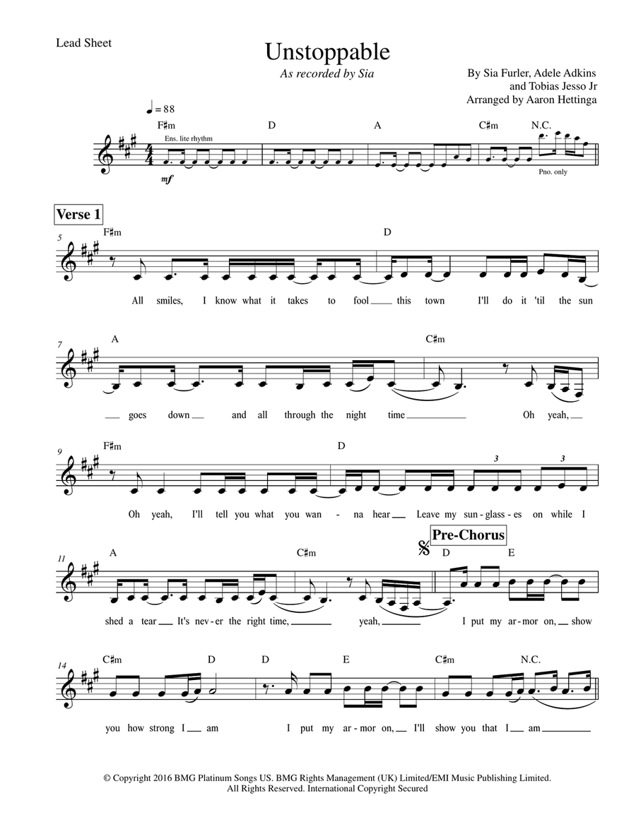 Unstoppable Unstoppable Piano scores gallery preview page 2