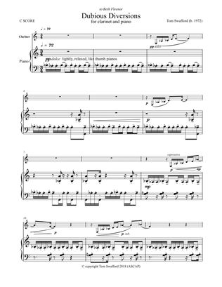 Dubious Diversions for B flat clarinet and piano