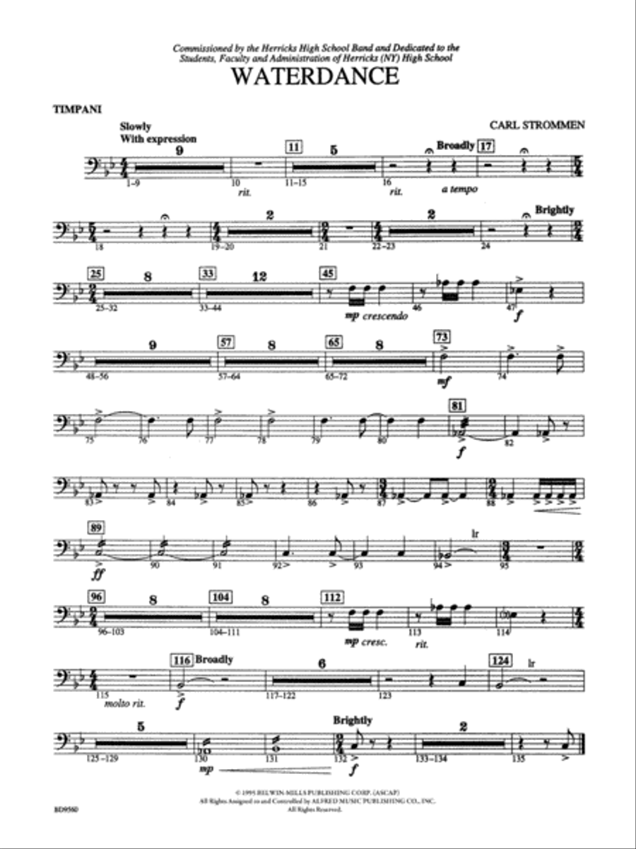 Waterdance: Timpani Concert Band scores gallery preview page 1