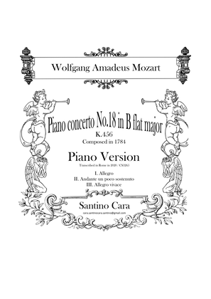 Book cover for Mozart - Piano Concerto No.18 in B flat major K.456 - Piano Version