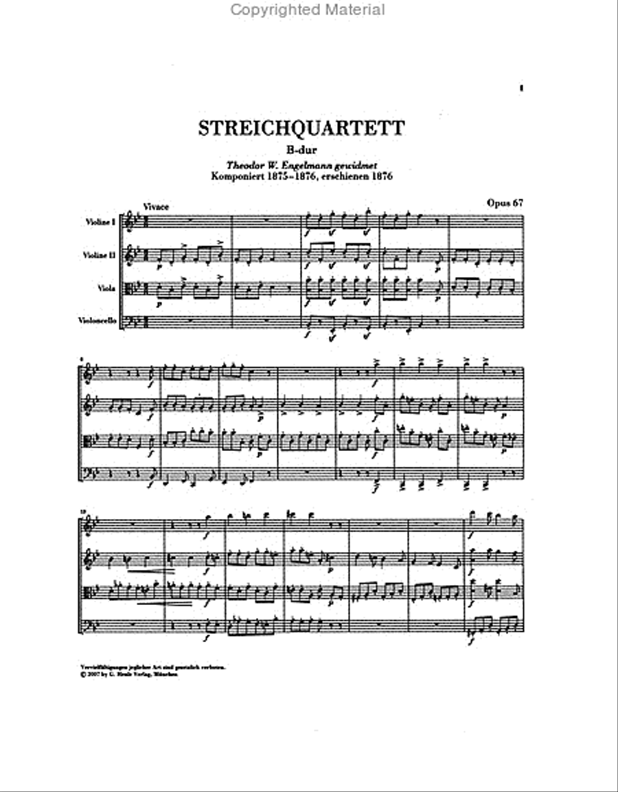 String Quartet in B-flat Major, Op. 67 String Quartet scores gallery preview page 2