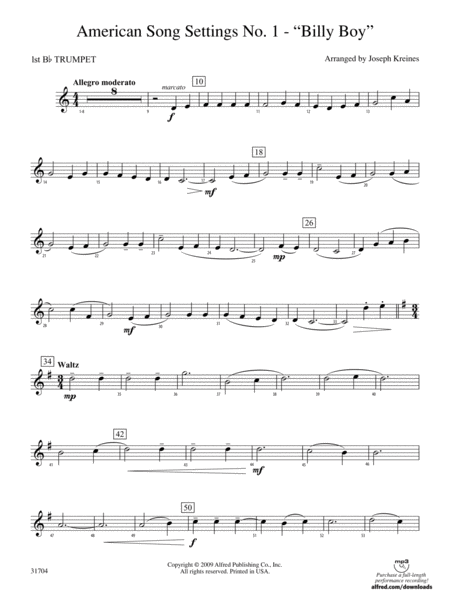 American Song Settings, No. 1: 1st B-flat Trumpet