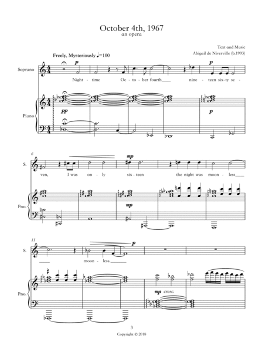 October 4th, 1967 (A Mini Opera) Soprano Voice scores gallery preview page 3