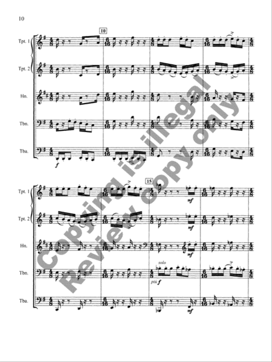 Two Fanfares and a Carol Brass Quintet scores gallery preview page 8