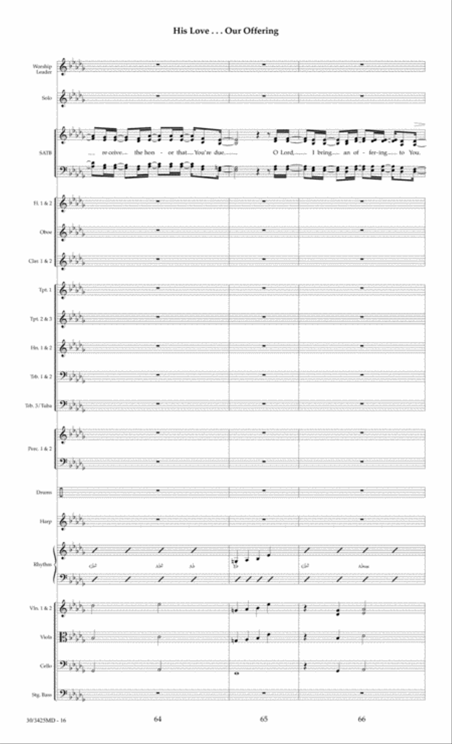 His Love...Our Offering - Orchestral Score and Parts Choir scores gallery preview page 19