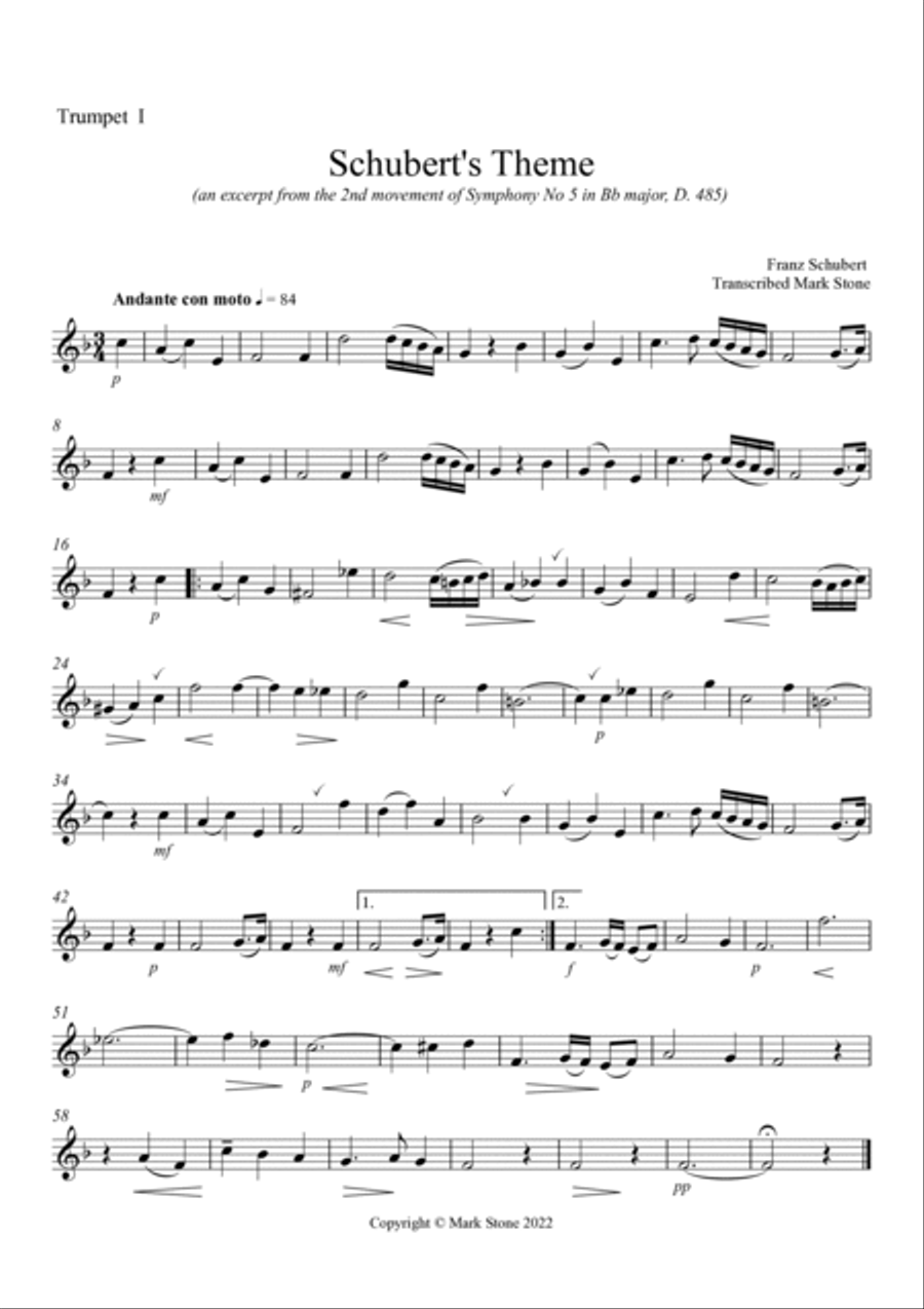 Schubert's Theme Schubert's Theme Brass Ensemble scores gallery preview page 4
