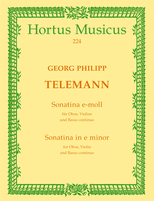 Book cover for Sonatina for Oboe, Violin (Descant Viol) and Basso continuo e minor TWV 42:e5