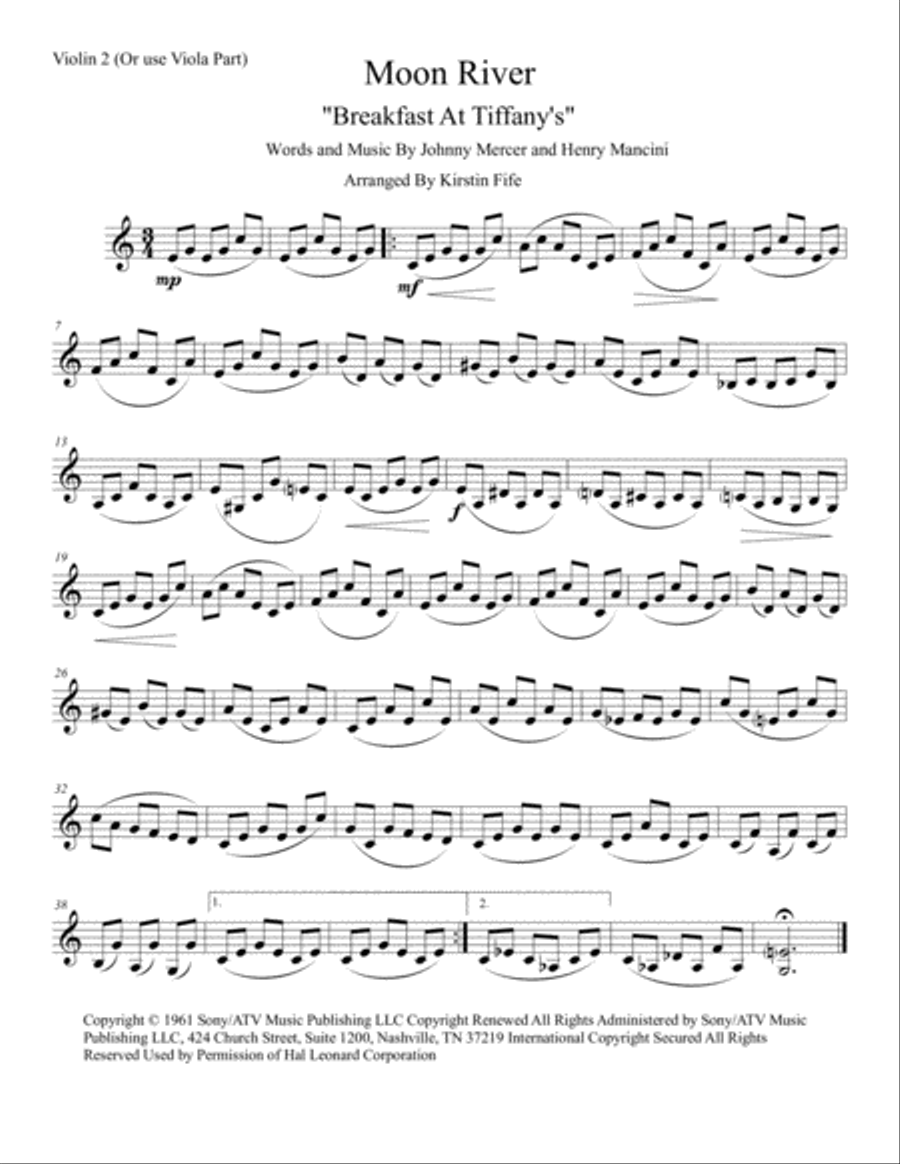 Moon River String Trio scores gallery preview page 2