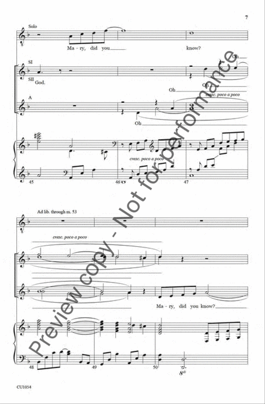 Mary, Did You Know? - SSAA SSAA scores gallery preview page 6