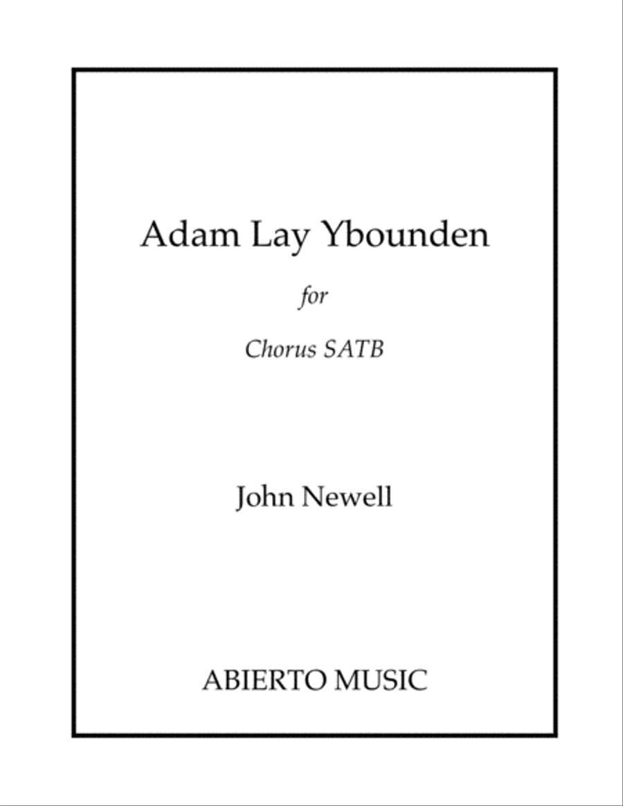 Adam Lay Ybounden 4-Part scores gallery preview page 1