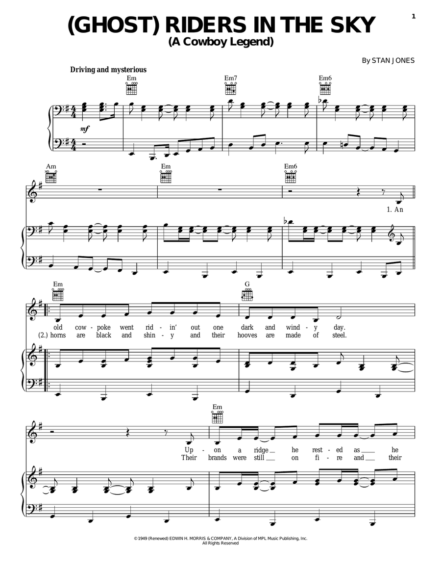 (Ghost) Riders In The Sky (A Cowboy Legend) Acoustic Guitar scores gallery preview page 1