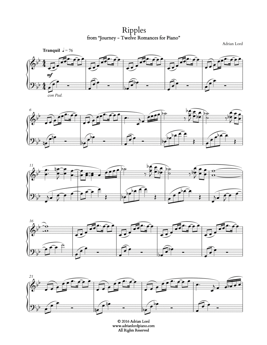 Ripples Piano Solo scores gallery preview page 1