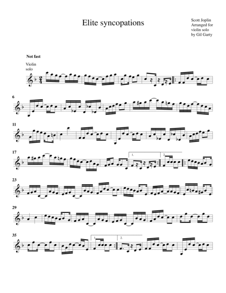 Elite syncopations (arrangment for violin solo)