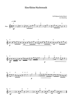 Eine Kleine Nachtmusik - Mozart for flute solo with chords