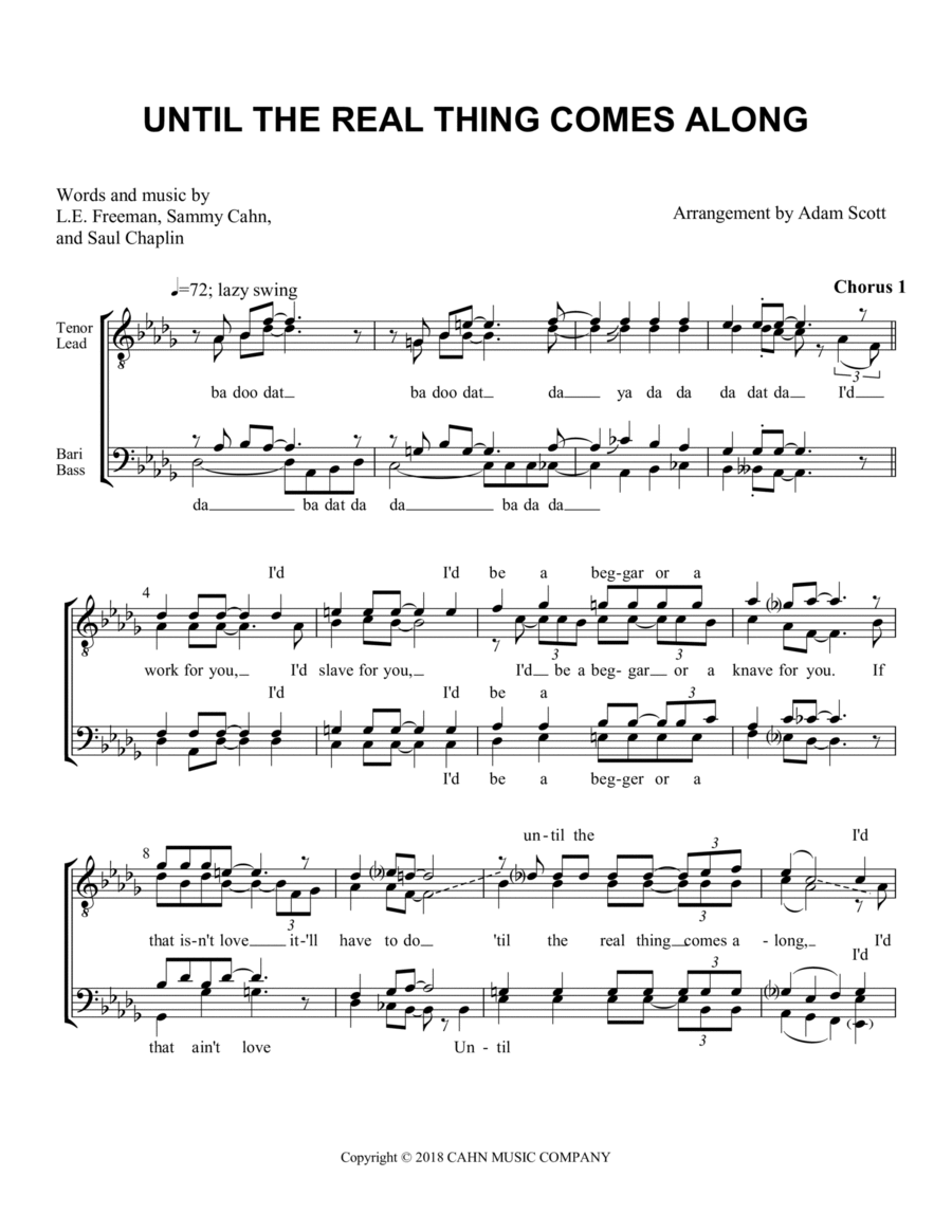 Until The Real Thing Comes Along TTBB scores gallery preview page 1